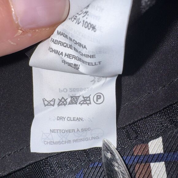 J Crew Silk A Line Twill Midi Dress Black Blue Ivory Windowpane Check Women 10 - Picture 10 of 11